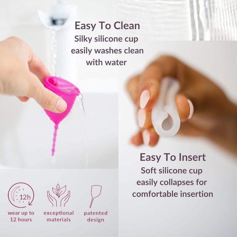 WEVOTOPIA Kind Cup | Comfortable | Soft | Curved Period Cup | Easy to Reach | Easy to Use | 100% Medical Grade Silicone Cups | Patented Menstrual Cups | Reusable Cups (Clear - Small) - Image 5